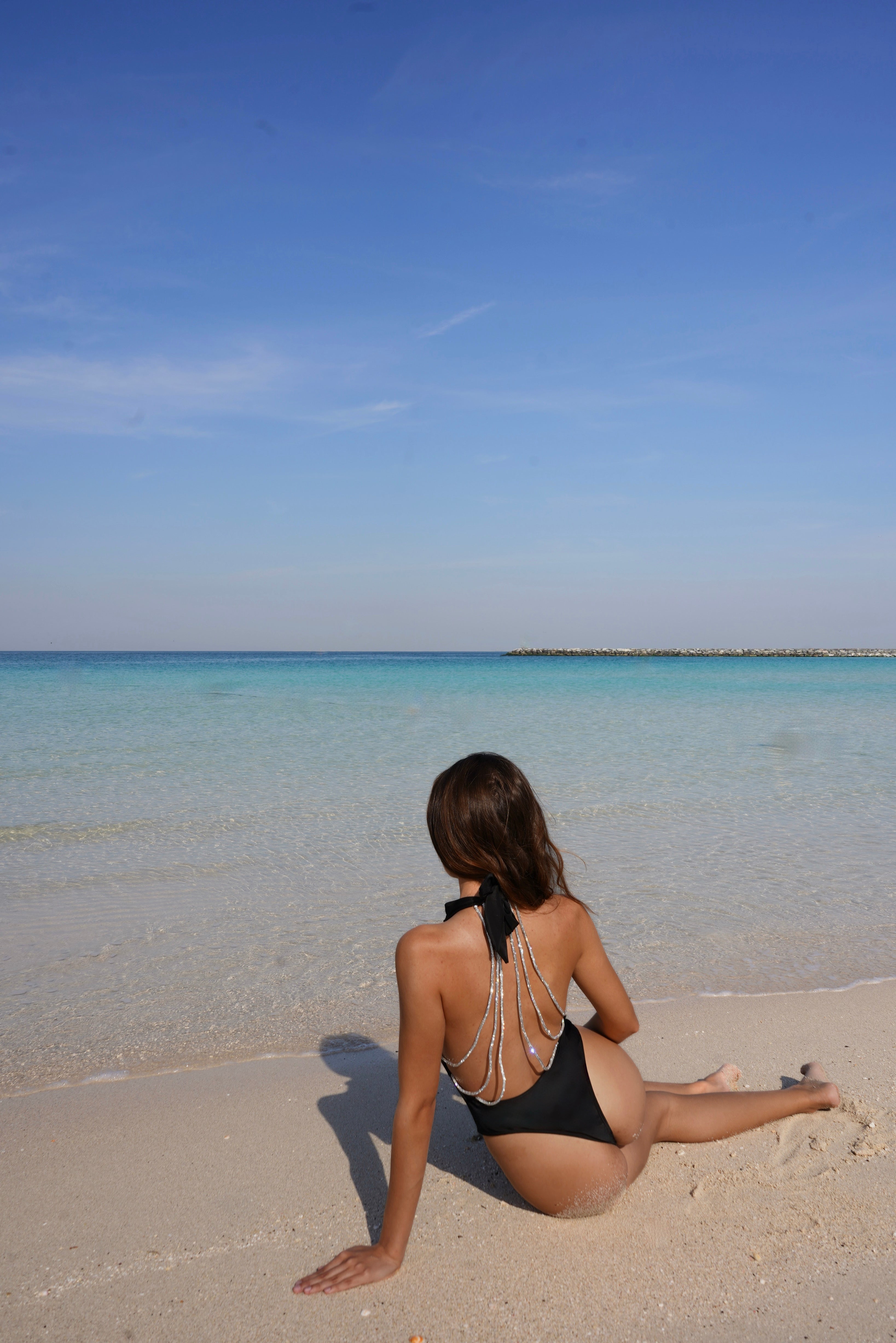 Designer Swimmanzug fur Damen Schwarz